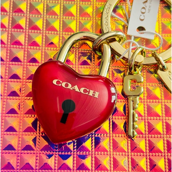 Coach Lock Heart and Key Keychain/ Bag Charm - Picture 5 of 8